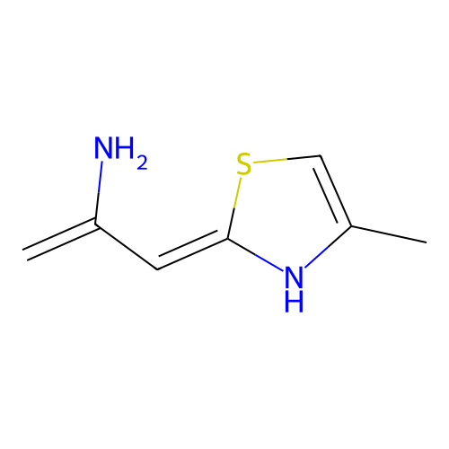 3-(4-methyl-3H-1,3-thiazol-2-ylidene)prop-1-en-2-amine structure