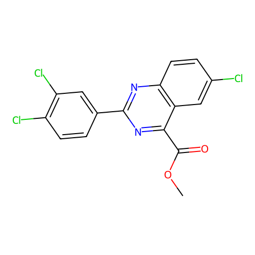 Methyl 6-chloro-2-(3,4-dichlorophenyl)quinazoline-4-carboxylate structure