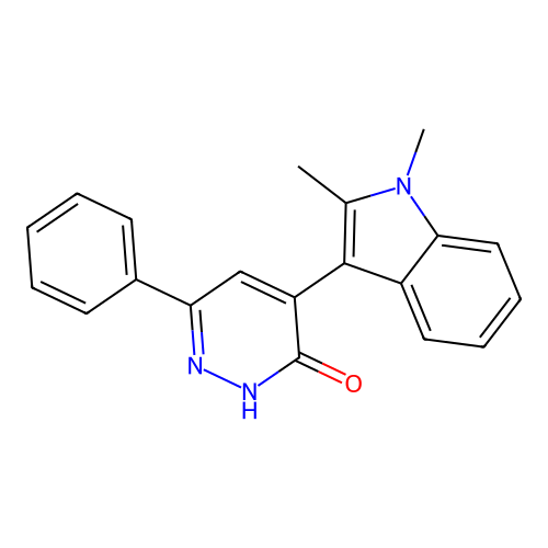 4-(1,2-dimethyl-1H-indol-3-yl)-6-phenylpyridazin-3(2H)-one structure