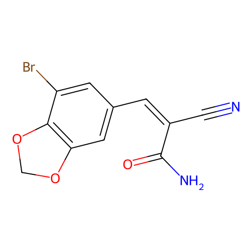 3-(7-Bromo-1,3-benzodioxol-5-yl)-2-cyanoprop-2-enamide structure