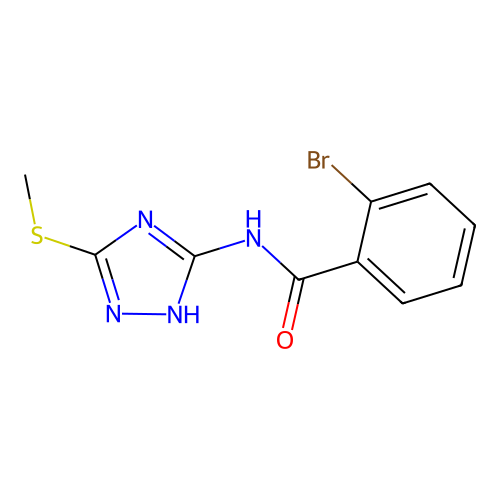 2-Bromo-N-(5-(methylthio)-1H-1,2,4-triazol-3-yl)benzamide structure