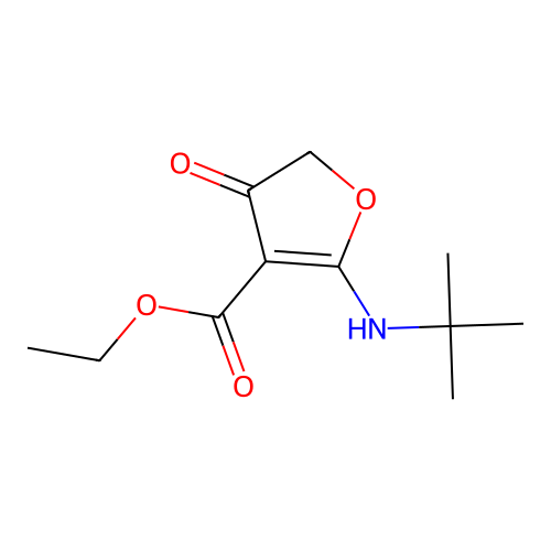 Ethyl 2-(tert-butylamino)-4-oxo-4,5-dihydro-3-furancarboxylate structure
