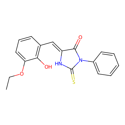 5-(3-Ethoxy-2-hydroxybenzylidene)-2-mercapto-3-phenyl-3,5-dihydro-4H-imidazol-4-one structure
