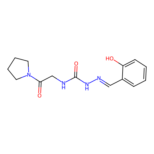 2-[(2-Hydroxyphenyl)methylene]-N-[2-oxo-2-(1-pyrrolidinyl)ethyl]hydrazinecarboxamide structure