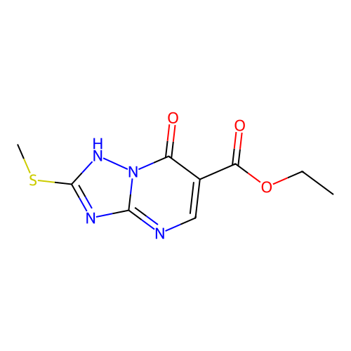 ethyl 2-methylsulfanyl-7-oxo-1H-[1,2,4]triazolo[1,5-a]pyrimidine-6-carboxylate structure