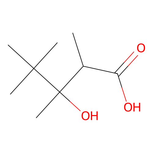 3-Hydroxy-2,3,4,4-tetramethylpentanoic acid structure