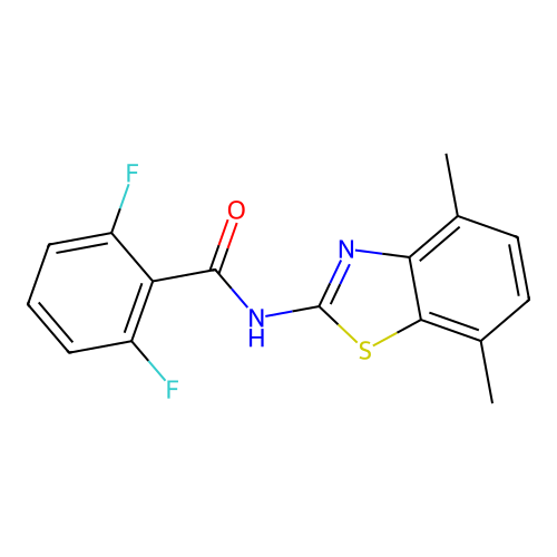 N-(4,7-dimethyl-1,3-benzothiazol-2-yl)-2,6-difluorobenzamide structure