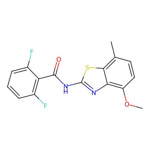 2,6-difluoro-N-(4-methoxy-7-methyl-1,3-benzothiazol-2-yl)benzamide structure