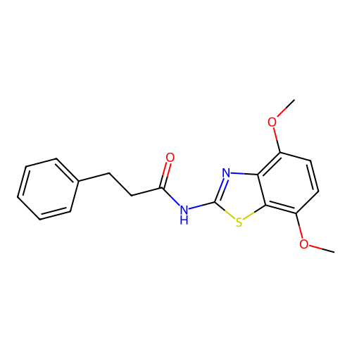N-(4,7-dimethoxy-1,3-benzothiazol-2-yl)-3-phenylpropanamide structure