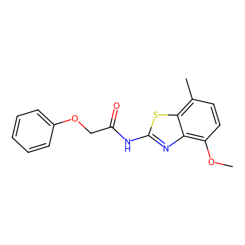 N-(4-methoxy-7-methyl-1,3-benzothiazol-2-yl)-2-phenoxyacetamide structure