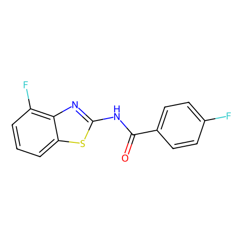 4-fluoro-N-(4-fluoro-1,3-benzothiazol-2-yl)benzamide structure