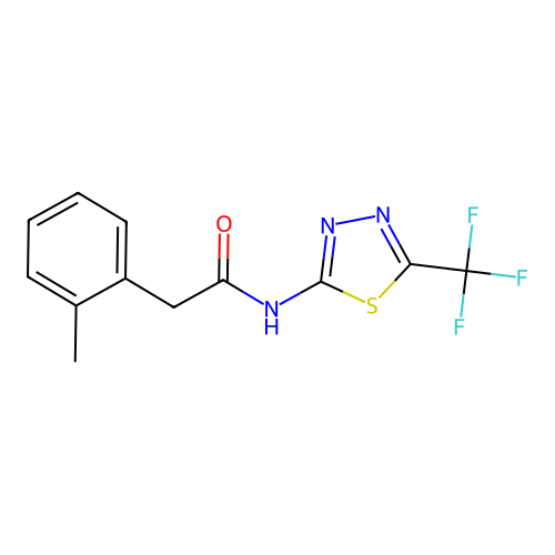 2-(2-methylphenyl)-N-[5-(trifluoromethyl)-1,3,4-thiadiazol-2-yl]acetamide structure