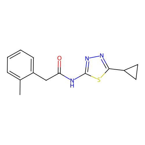 N-(5-cyclopropyl-1,3,4-thiadiazol-2-yl)-2-(2-methylphenyl)acetamide structure