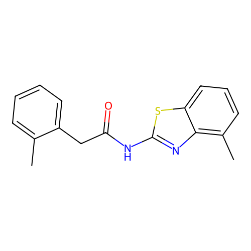N-(4-methyl-1,3-benzothiazol-2-yl)-2-(2-methylphenyl)acetamide structure