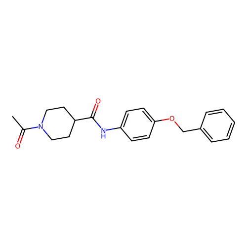 1-acetyl-N-(4-phenylmethoxyphenyl)piperidine-4-carboxamide structure