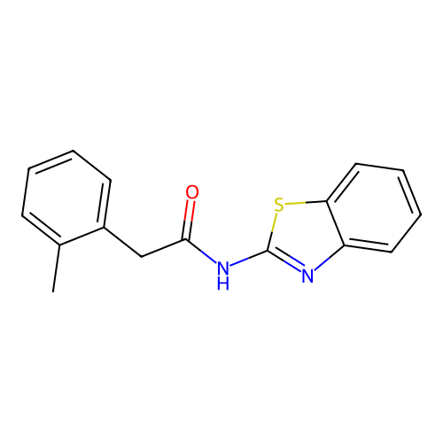 N-(1,3-benzothiazol-2-yl)-2-(2-methylphenyl)acetamide structure