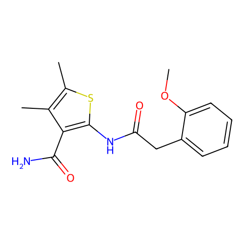 2-[[2-(2-Methoxyphenyl)acetyl]amino]-4,5-dimethylthiophene-3-carboxamide structure