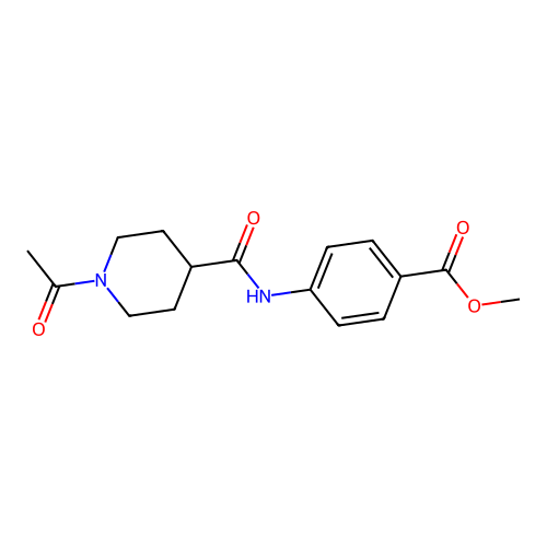 Methyl 4-[(1-acetyl-4-piperidyl)carbonylamino]benzoate structure