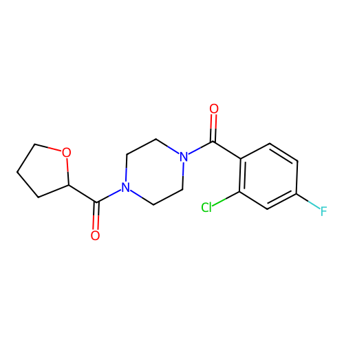 [4-(2-Chloro-4-fluorobenzoyl)piperazin-1-yl]-(oxolan-2-yl)methanone structure