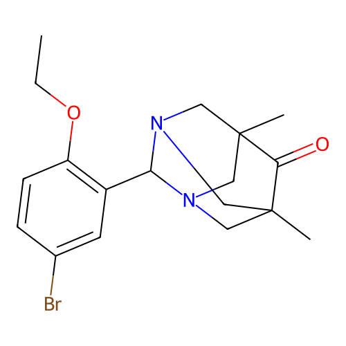 (1r,5R,7S)-2-(5-bromo-2-ethoxyphenyl)-5,7-dimethyl-1,3-diazaadamantan-6-one structure