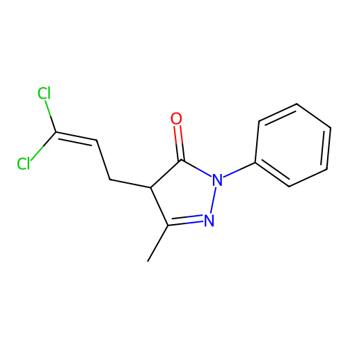 4-(3,3-dichloroallyl)-3-methyl-1-phenyl-1H-pyrazol-5(4H)-one structure