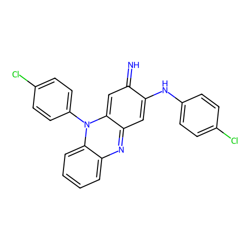 N,5-Bis(4-chlorophenyl)-3-imino-3,5-dihydrophenazin-2-amine structure