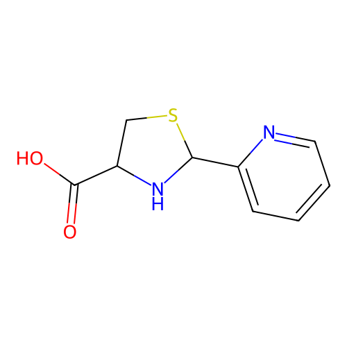 2-Pyridin-2-ylthiazolidine-4-carboxylic acid structure