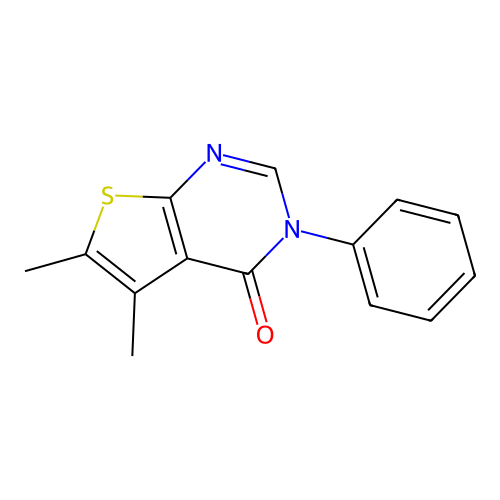 Thieno[2,3-d]pyrimidin-4(3H)-one, 5,6-dimethyl-3-phenyl- structure