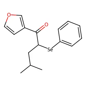 1-(Furan-3-yl)-4-methyl-2-(phenylselanyl)pentan-1-one structure