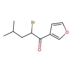 2-Bromo-1-(furan-3-yl)-4-methylpentan-1-one structure