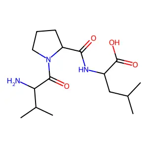 L-Valyl-L-prolyl-L-leucine structure