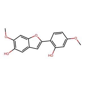2-(2-Hydroxy-4-methoxyphenyl)-6-methoxy-5-benzofuranol structure