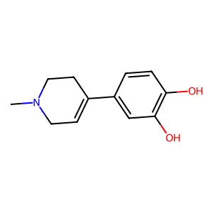 1,2-Benzenediol, 4-(1,2,3,6-tetrahydro-1-methyl-4-pyridinyl)- structure