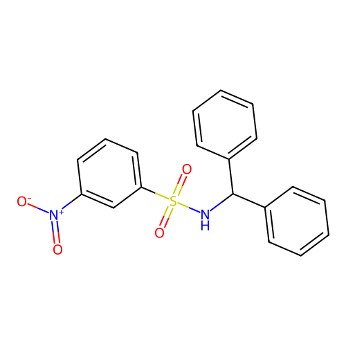 N-benzhydryl-3-nitrobenzenesulfonamide structure