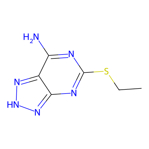 1H-v-Triazolo(4,5-d)pyrimidine, 7-amino-5-(ethylthio)- structure