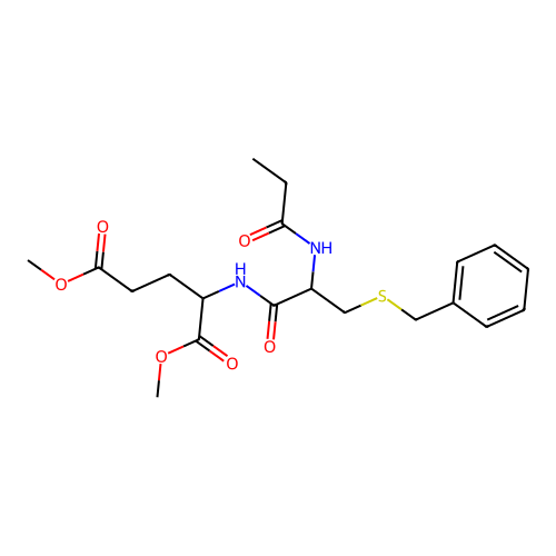 Dimethyl 2-[[3-benzylsulfanyl-2-(propanoylamino)propanoyl]amino]pentanedioate structure