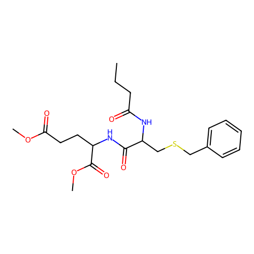 Dimethyl 2-[[3-benzylsulfanyl-2-(butanoylamino)propanoyl]amino]pentanedioate structure