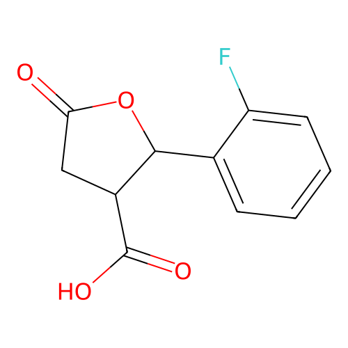 2-(2-Fluoro-phenyl)-5-oxo-tetrahydro-furan-3-carboxylic acid structure