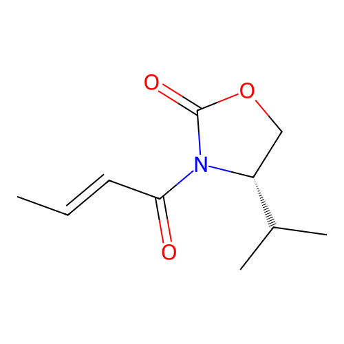 (N-Crotonyl)-(4S)-isopropyl-2-oxazolidinone structure