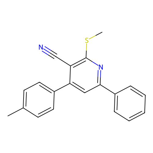 4-(4-Methylphenyl)-2-(methylsulfanyl)-6-phenylnicotinonitrile structure