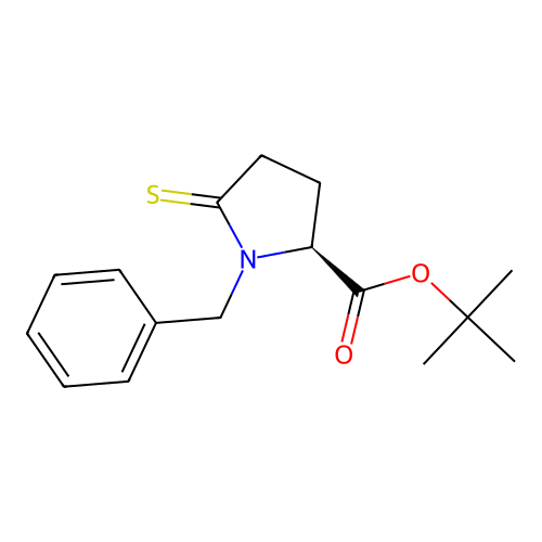 tert-butyl (2S)-1-benzyl-5-sulfanylidenepyrrolidine-2-carboxylate structure