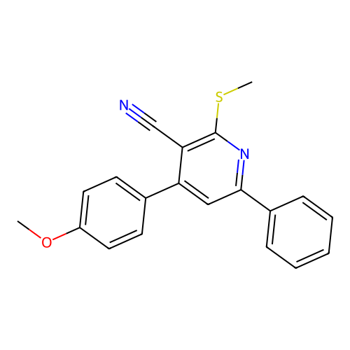4-(4-Methoxyphenyl)-2-(methylthio)-6-phenylnicotinonitrile structure