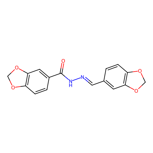 N'-(1,3-benzodioxol-5-ylmethylene)-1,3-benzodioxole-5-carbohydrazide structure