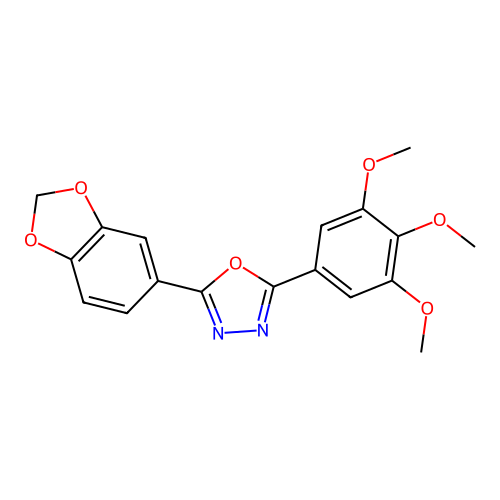 1,3,4-Oxadiazole, 2-(1,3-benzodioxol-5-yl)-5-(3,4,5-trimethoxyphenyl)- structure