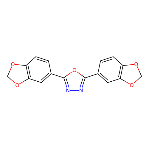 2,5-Bis(2H-1,3-benzodioxol-5-yl)-1,3,4-oxadiazole structure