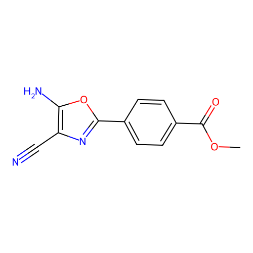 Methyl 4-(5-amino-4-cyano-1,3-oxazol-2-yl)benzoate structure