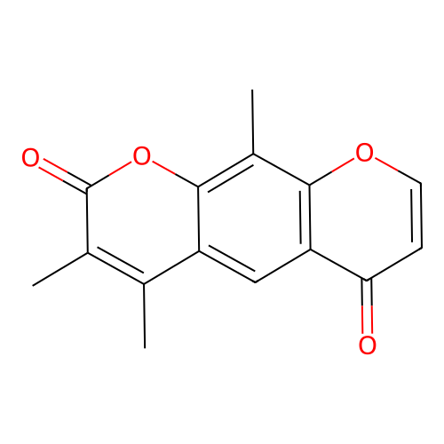3,4,10-Trimethyl-2H,6H-pyrano[3,2-g]chromene-2,6-dione structure
