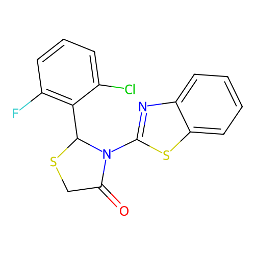 4-Thiazolidinone, 3-(2-benzothiazolyl)-2-(2-chloro-6-fluorophenyl)- structure