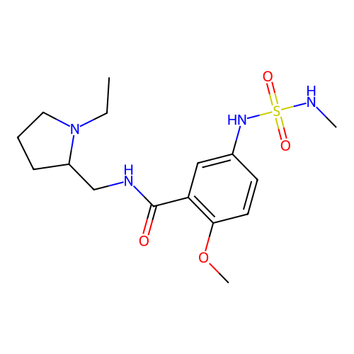 N-((1-Ethyl-2-pyrrolidinyl)methyl)-2-methoxy-5-(((methylamino)sulfonyl)amino)benzamide structure