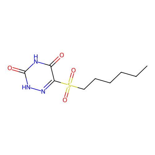 6-(Hexylsulfonyl)-1,2,4-triazine-3,5(2h,4h)-dione structure